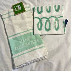 NWT Kate Spade Mint “Just Desserts” and Icing Kitchen Towel Set Bundle